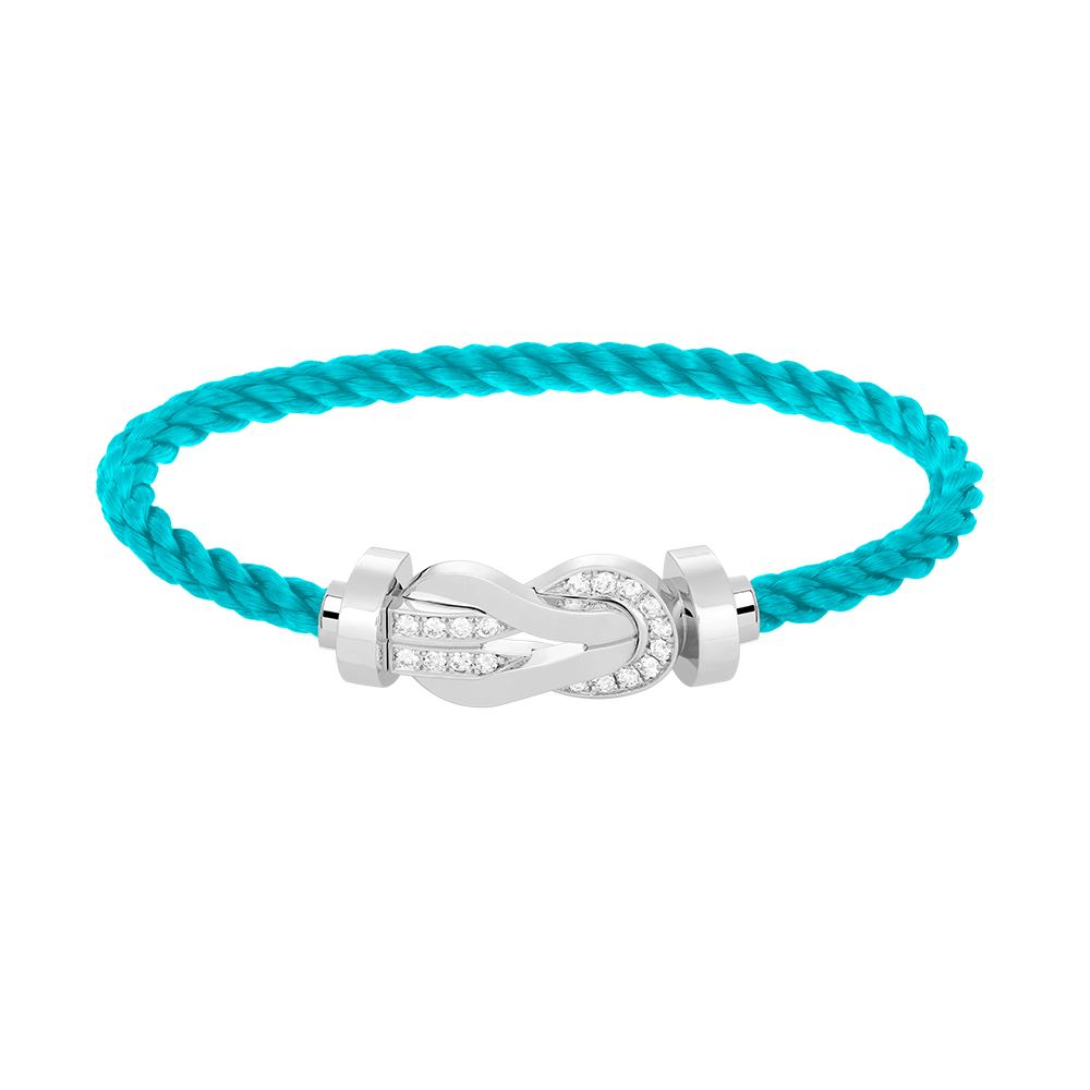 [WZQ]CHANCE LARGE 8 FIGURE BUCKLE HALF DIAMOND BRACELET SILVER