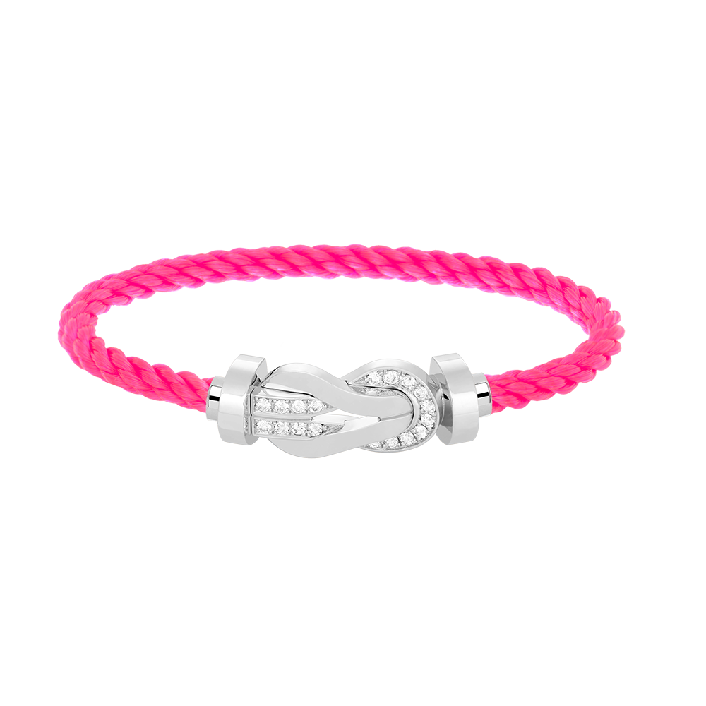 [WZQ]CHANCE LARGE 8 FIGURE BUCKLE HALF DIAMOND BRACELET SILVER