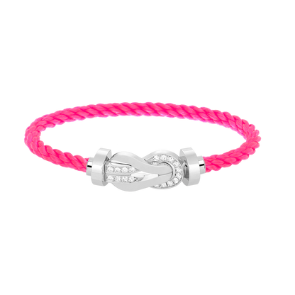 [WZQ]CHANCE LARGE 8 FIGURE BUCKLE HALF DIAMOND BRACELET SILVER