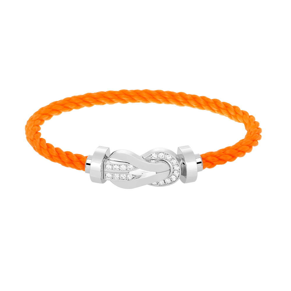 [WZQ]CHANCE LARGE 8 FIGURE BUCKLE HALF DIAMOND BRACELET SILVER