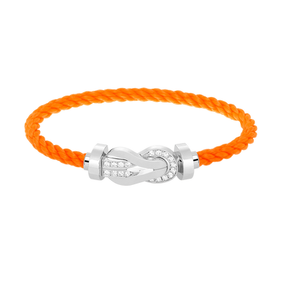 [WZQ]CHANCE LARGE 8 FIGURE BUCKLE HALF DIAMOND BRACELET SILVER
