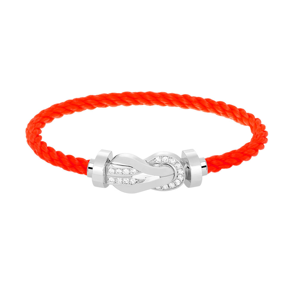 [WZQ]CHANCE LARGE 8 FIGURE BUCKLE HALF DIAMOND BRACELET SILVER