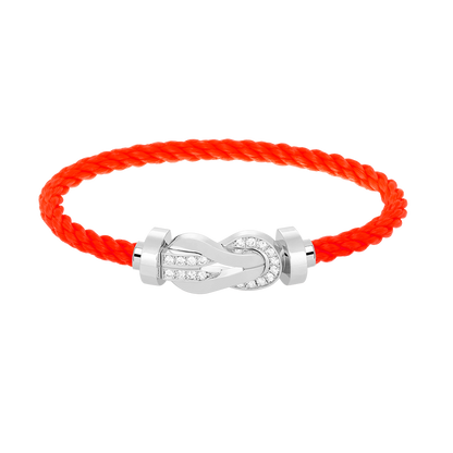 [WZQ]CHANCE LARGE 8 FIGURE BUCKLE HALF DIAMOND BRACELET SILVER