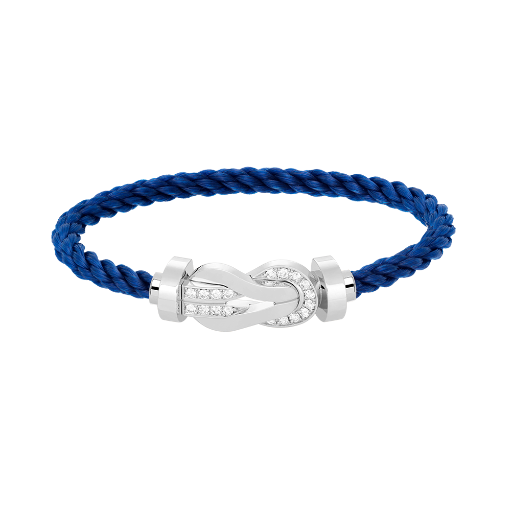 [WZQ]CHANCE LARGE 8 FIGURE BUCKLE HALF DIAMOND BRACELET SILVER