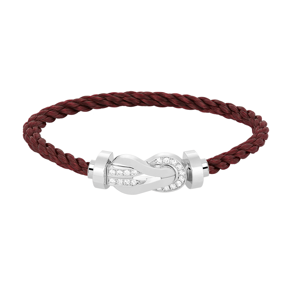 [WZQ]CHANCE LARGE 8 FIGURE BUCKLE HALF DIAMOND BRACELET SILVER