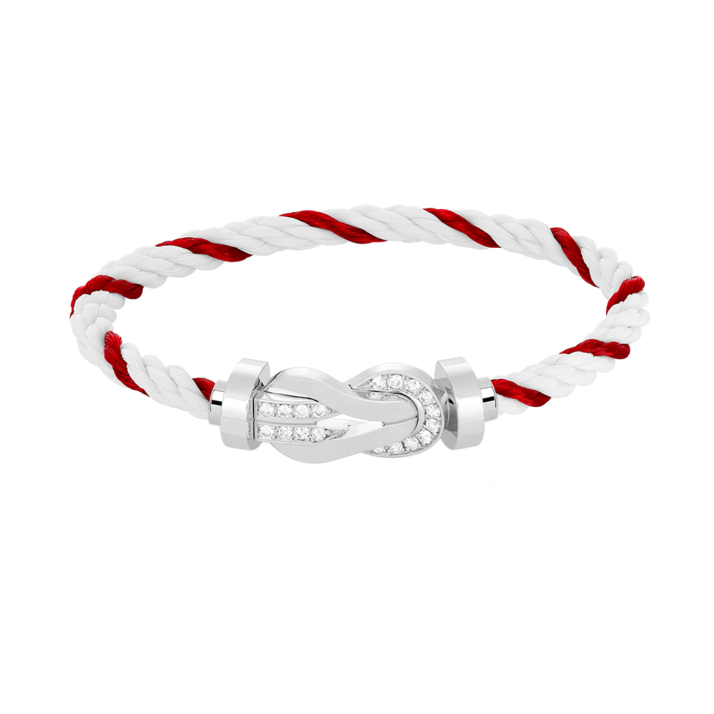 [WZQ]CHANCE LARGE 8 FIGURE BUCKLE HALF DIAMOND BRACELET SILVER