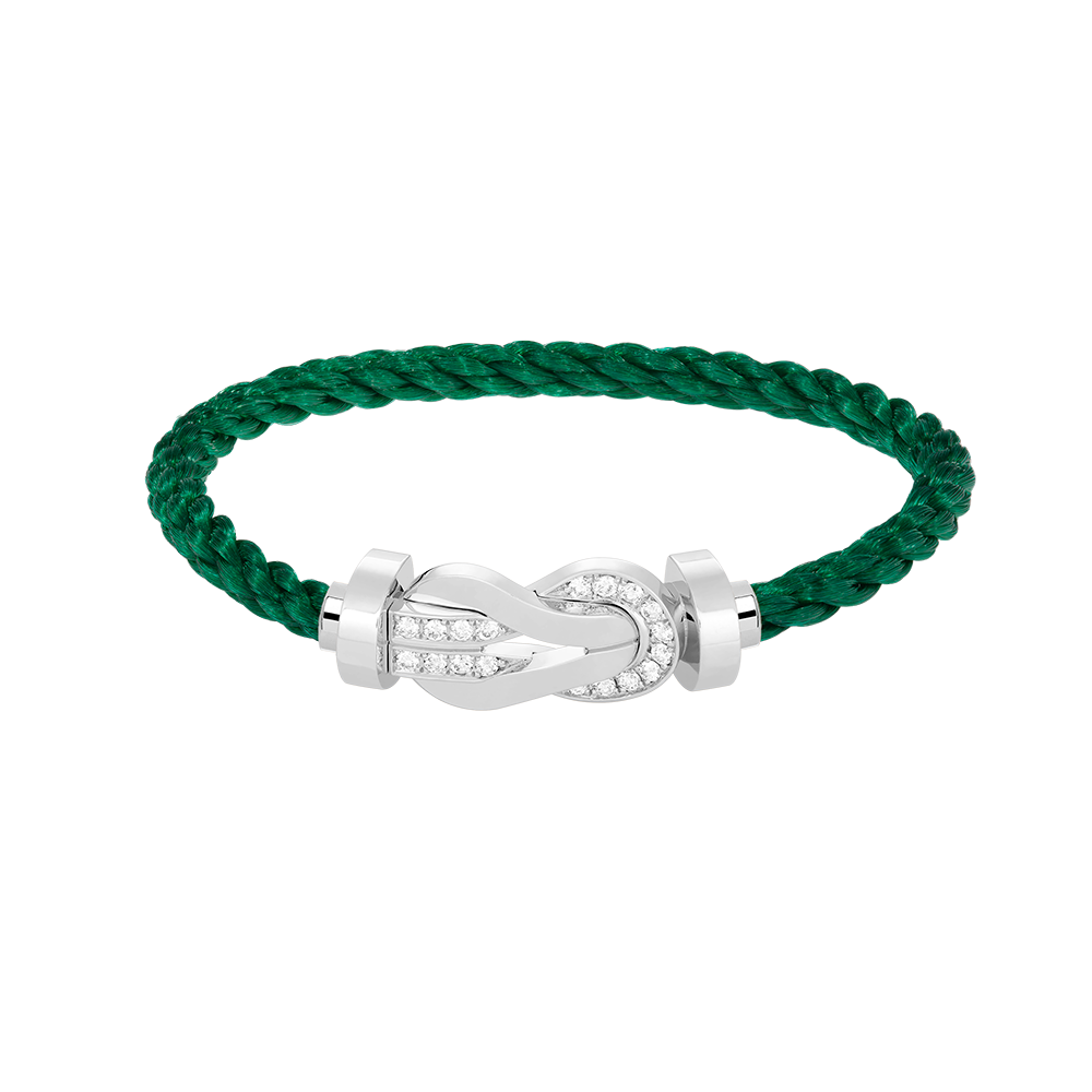 [WZQ]CHANCE LARGE 8 FIGURE BUCKLE HALF DIAMOND BRACELET SILVER
