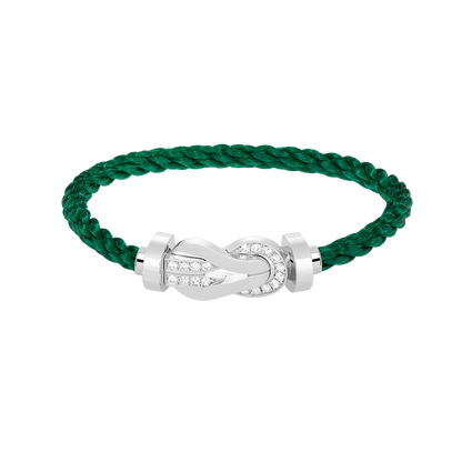 [WZQ]CHANCE LARGE 8 FIGURE BUCKLE HALF DIAMOND BRACELET SILVER