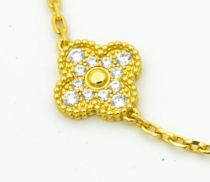 [WZQ]CLOVER BRACELET 5 MOTIFS GOLD DIAMOND