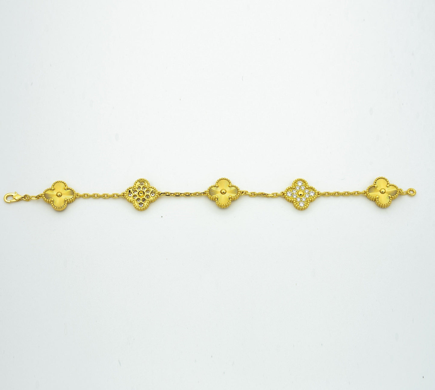 [WZQ]CLOVER BRACELET 5 MOTIFS GOLD DIAMOND