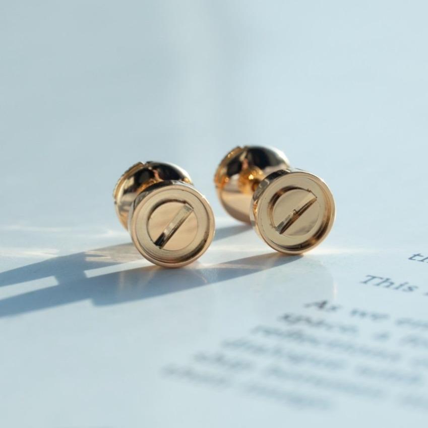 [WZQ]LOVE EARRINGS PINK GOLD 10MM