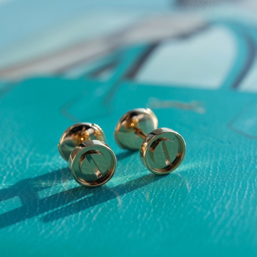 [WZQ]LOVE EARRINGS PINK GOLD 10MM