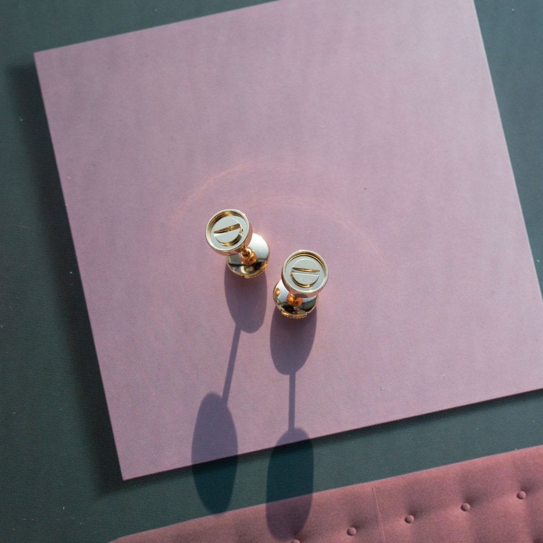 [WZQ]LOVE EARRINGS PINK GOLD 10MM