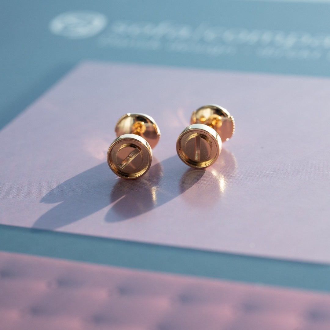 [WZQ]LOVE EARRINGS PINK GOLD 10MM