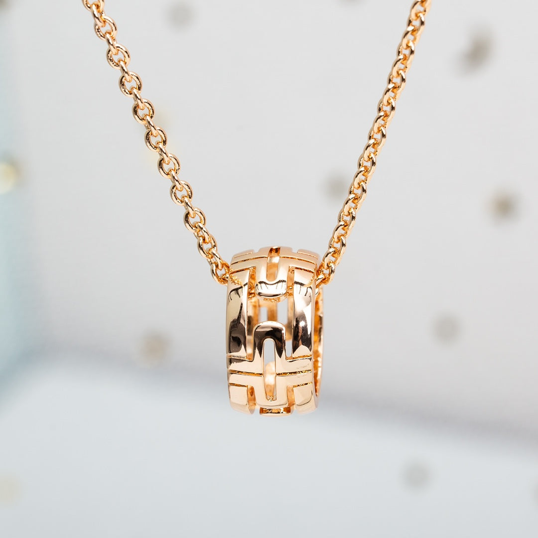 [WZQ]PARENTESI NECKLACE PINK GOLD