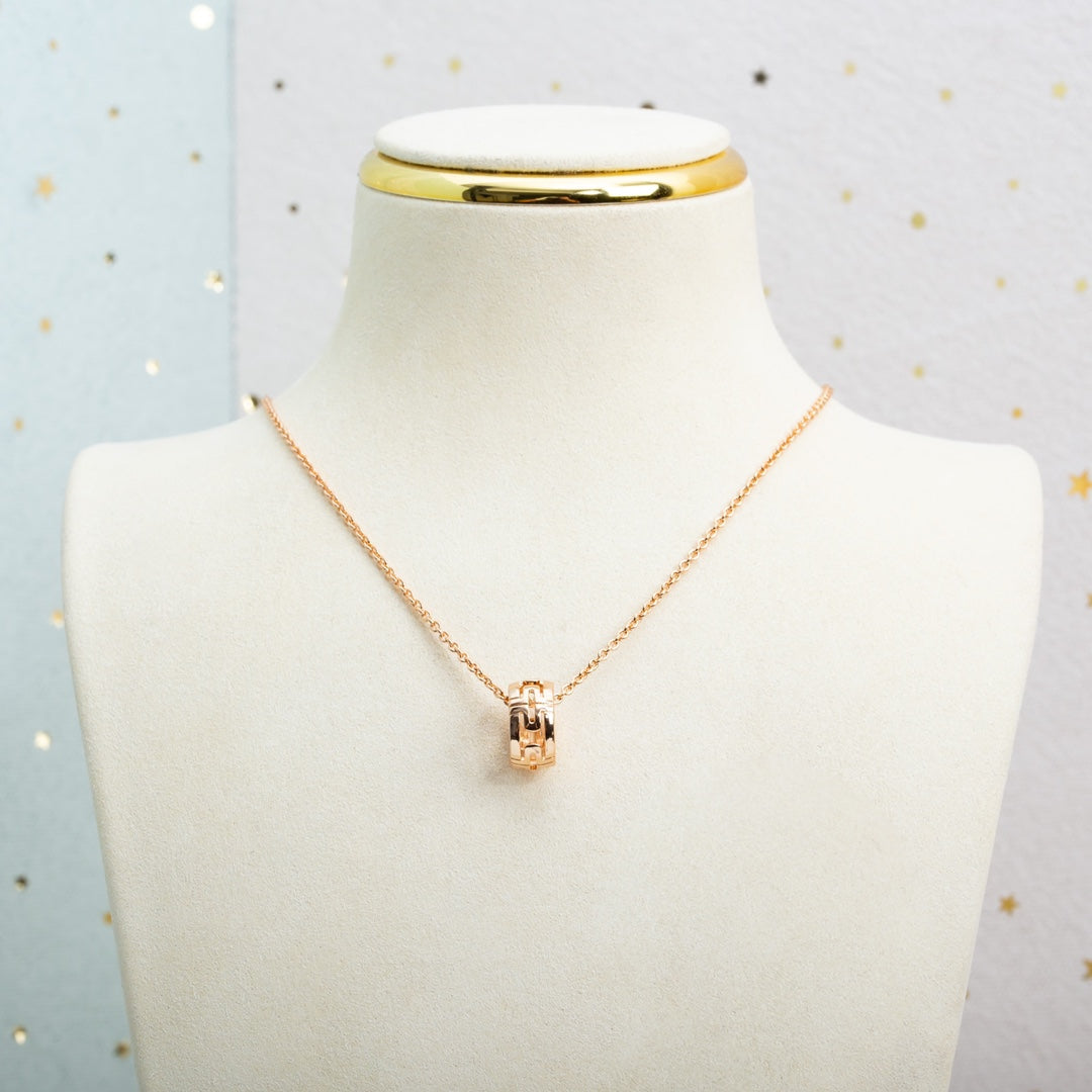 [WZQ]PARENTESI NECKLACE PINK GOLD