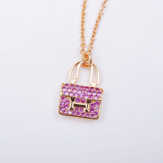 [WZQ]CONSTANCE PEDANT PURPLE DIAMOND NECKLACE