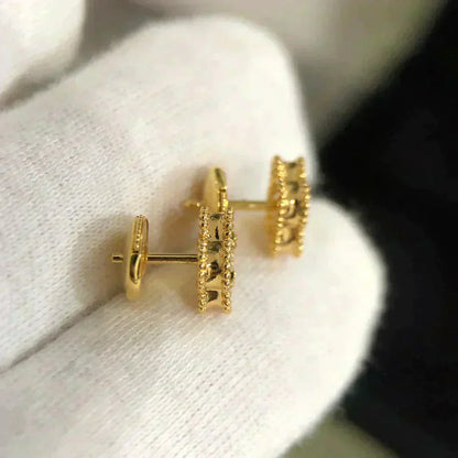[WZQ]CLOVER MINI 9.5MM MALACHITE  EARRINGS