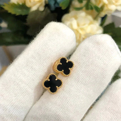 [WZQ]CLOVER MINI 9.5MM BLACK MOP EARRINGS