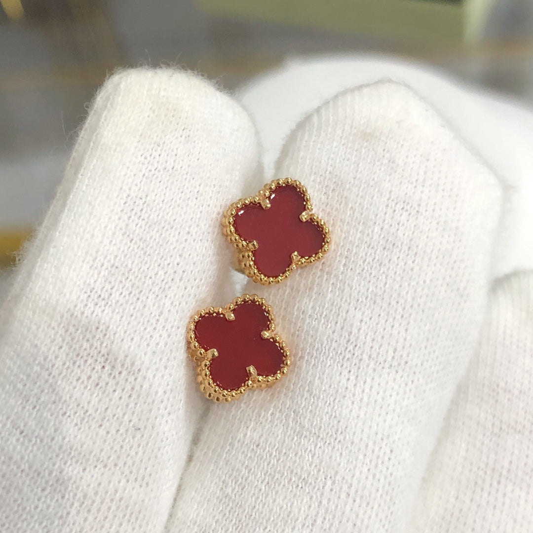 [WZQ]CLOVER MINI GOLD EARRINGS