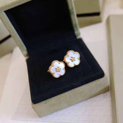 [WZQ]LUCKY PINK GOLD WHITE MOP EARRINGS
