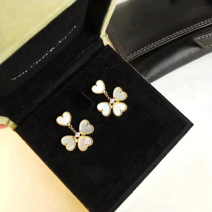 [WZQ]CLOVER SWEET WHITE MOP EARRINGS