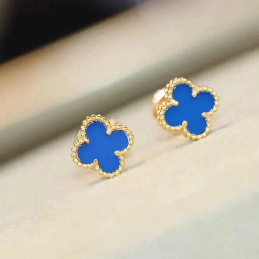 [WZQ]CLOVER MINI 9.5MM TURQUOISE EARRINGS