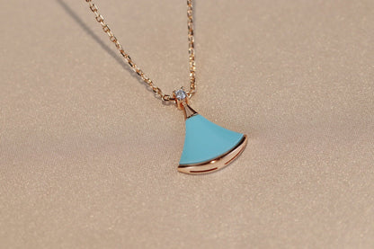 [WZQ]DREAM NECKLACE TURQUOISE PINK GOLD