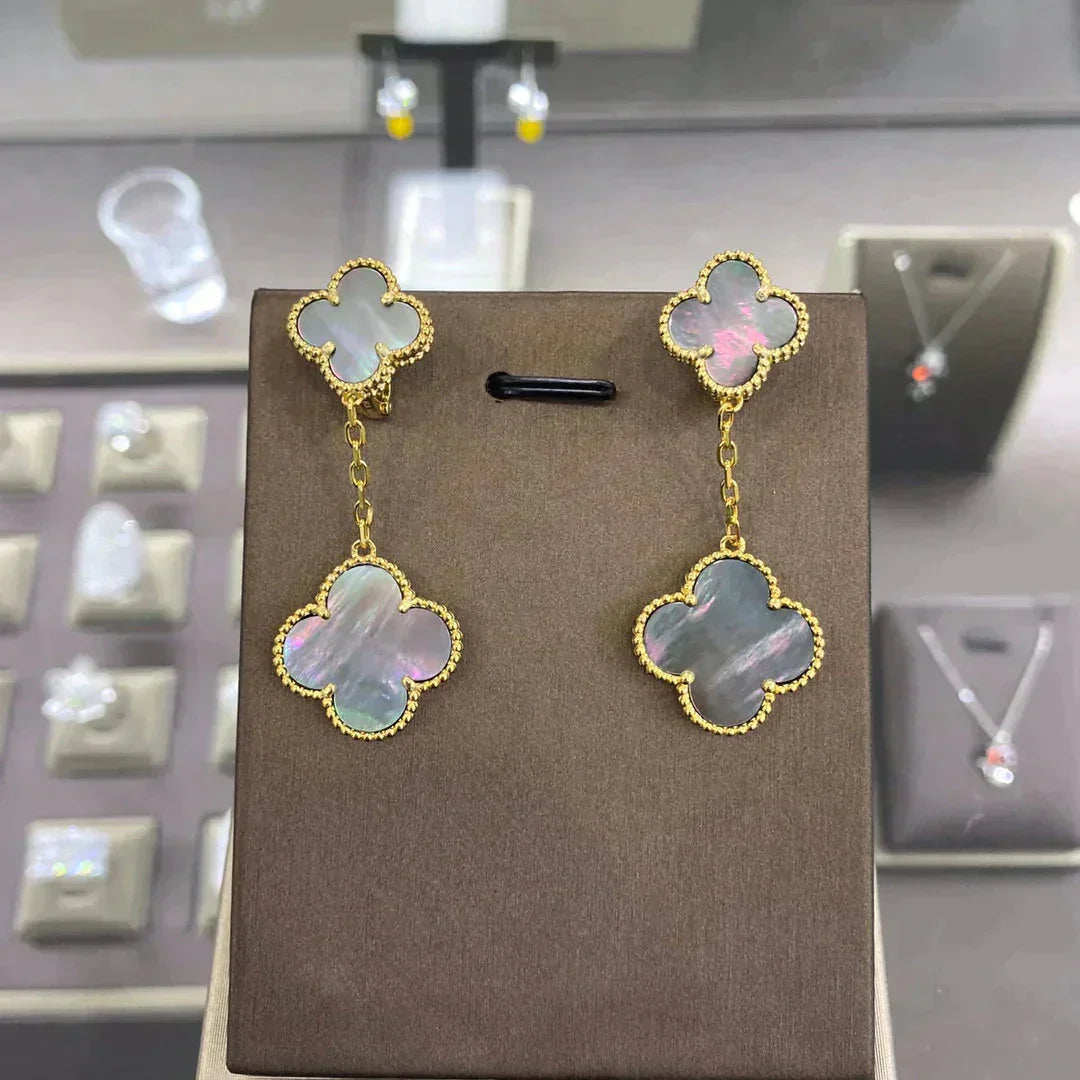 [WZQ]CLOVER 2 MOTIFS  EARRINGS (MULTIPLE CHOICESC