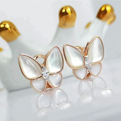 [WZQ]BUTTERFLY MOP DIAMOND EARRINGS