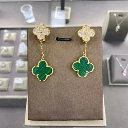 [WZQ]CLOVER  2 MOTIFS  DIAMOND  EARRINGS (MULTIPLE CHOICESç´