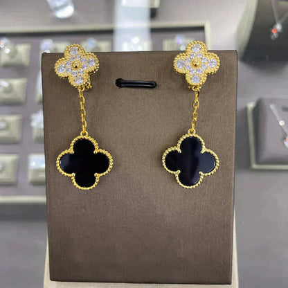 [WZQ]CLOVER  2 MOTIFS  DIAMOND  EARRINGS (MULTIPLE CHOICESç´