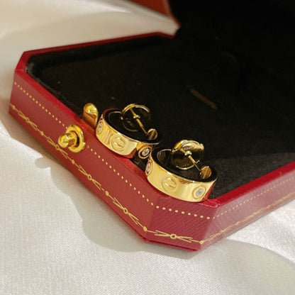 [WZQ]LOVE EARRINGS 5.7MM 2 DIAMONDS