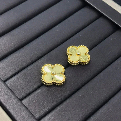 [WZQ]CLOVER MINI 9.5MM LASER EARRINGS