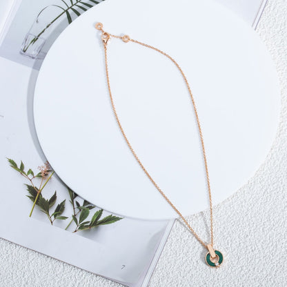 [WZQ]GARI NECKLACE PINK GOLD MALACHITE