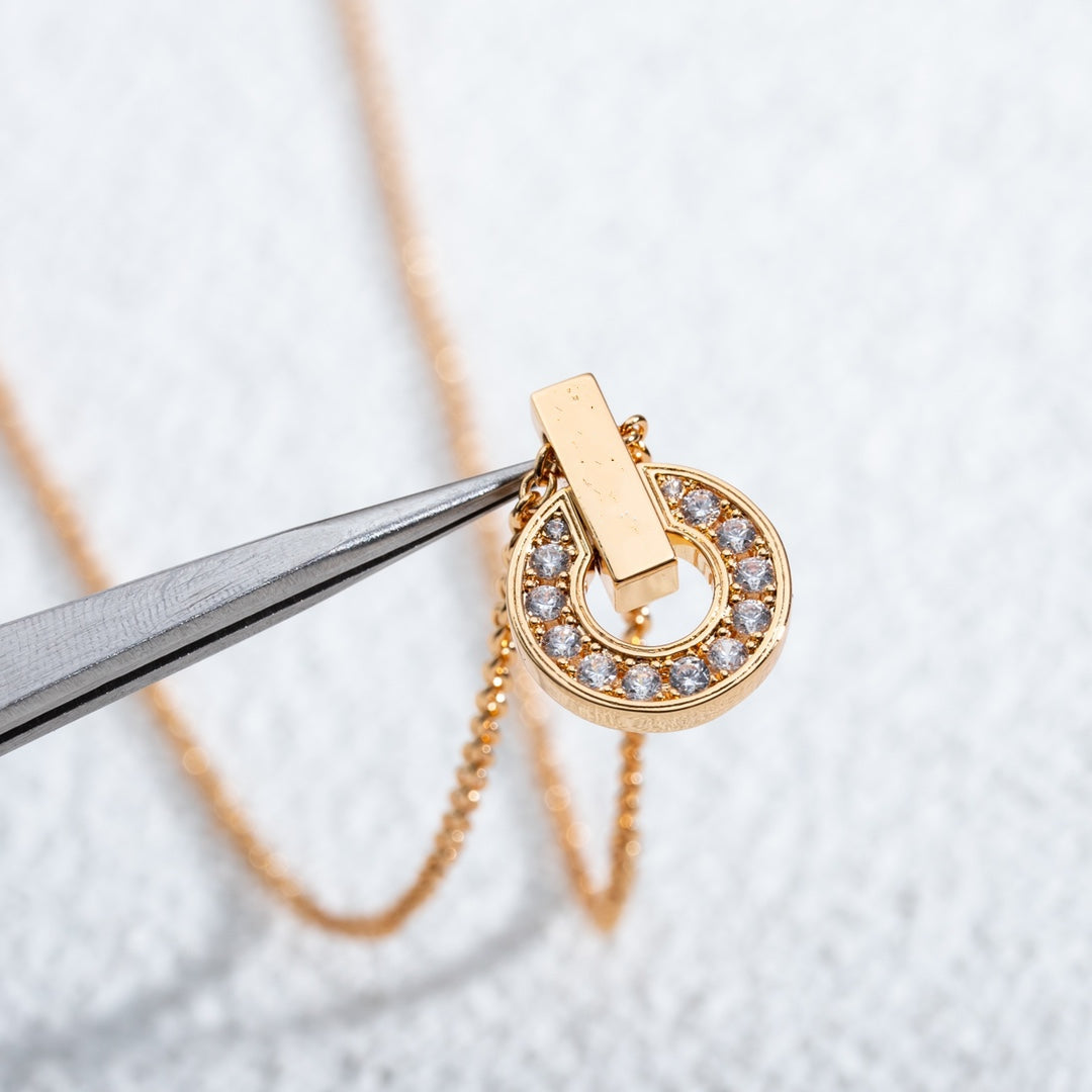 [WZQ]GARI NECKLACE PINK GOLD DIAMOND
