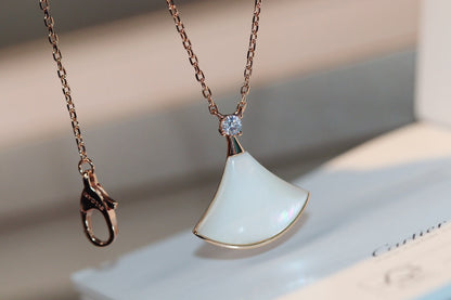 [WZQ]DREAM NECKLACE WHITE MOP PINK GOLD 1 DIAMOND