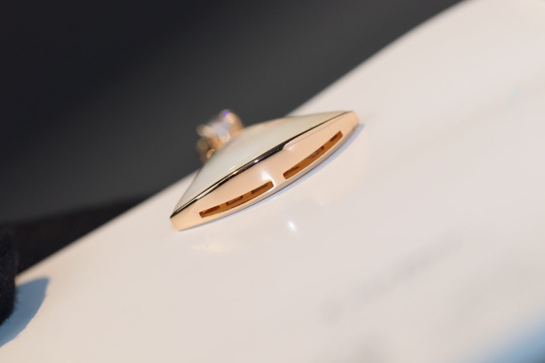 [WZQ]DREAM NECKLACE WHITE MOP PINK GOLD 1 DIAMOND