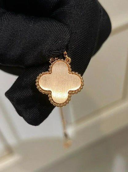 [WZQ]CLOVER 15MM DIAMOND RHODONITE NECKLACE
