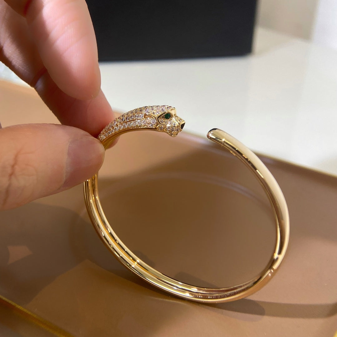 [WZQ]PANTHERE GOLD DIAMOND OPEN BRACELET