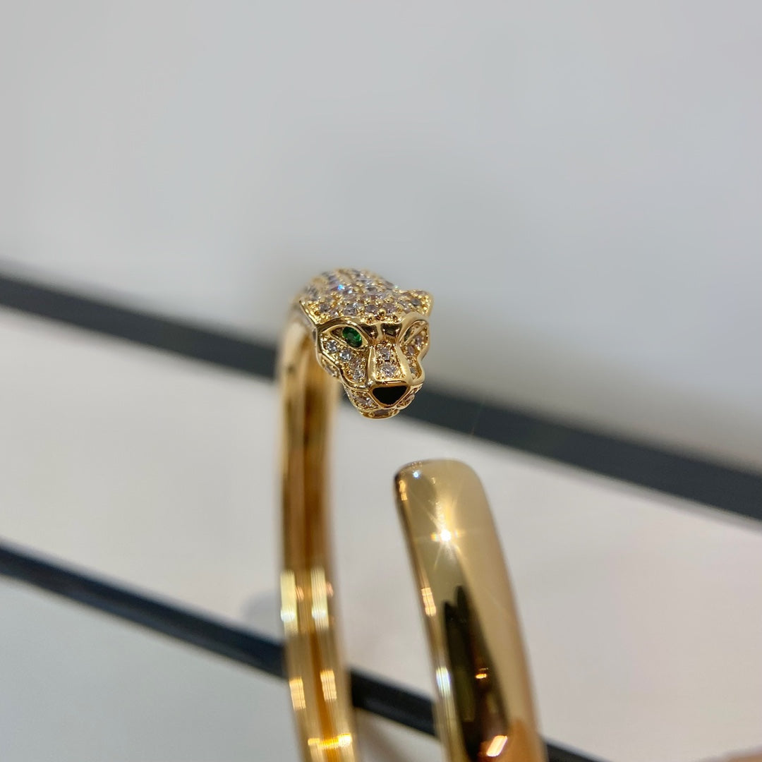 [WZQ]PANTHERE GOLD DIAMOND OPEN BRACELET