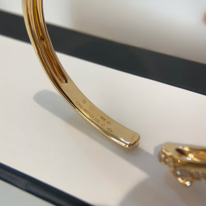[WZQ]PANTHERE GOLD DIAMOND OPEN BRACELET
