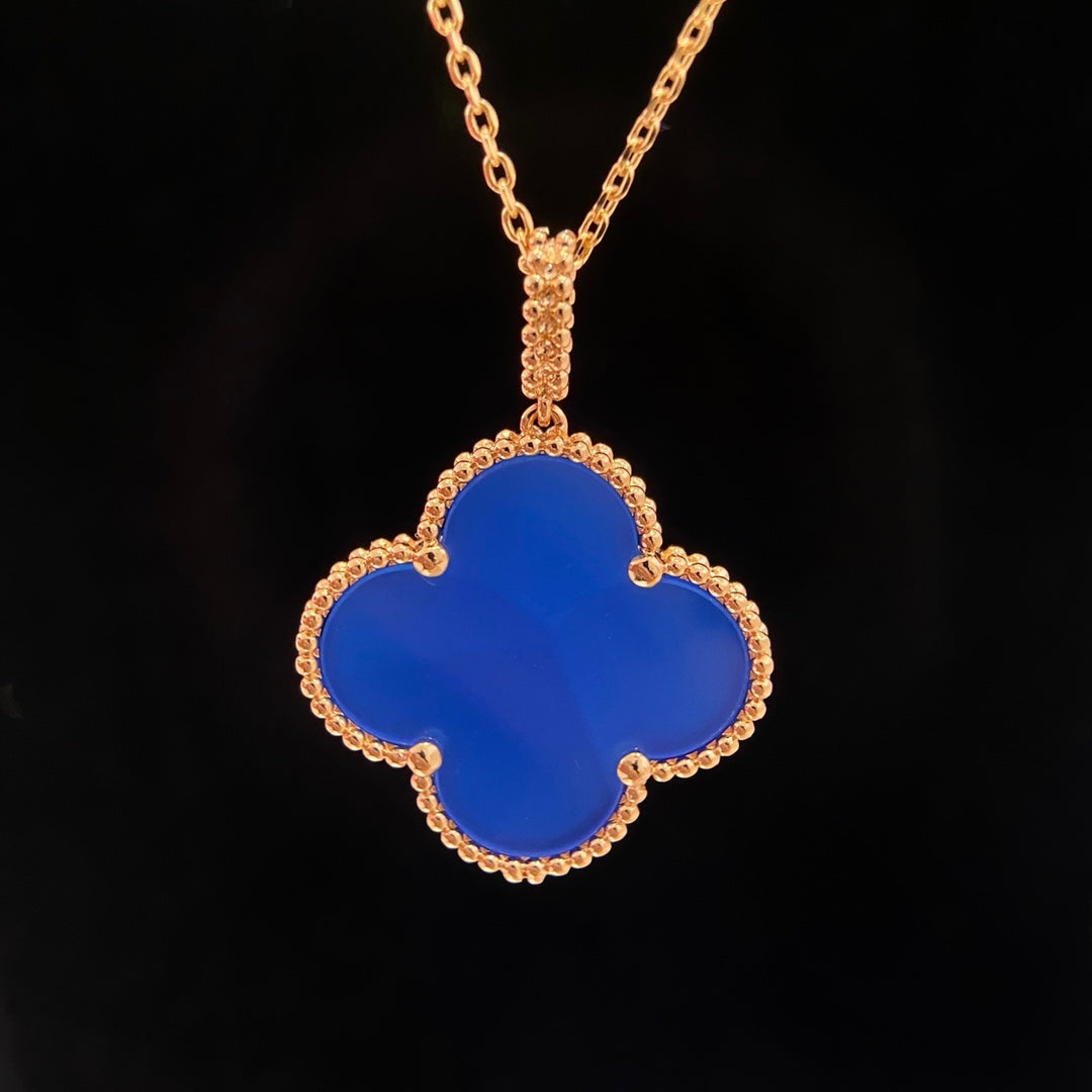 [WZQ]CLOVER 25MM NECKLACE TURQUOISE ROSE GOLD