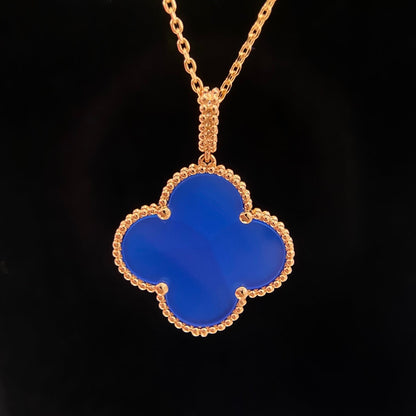 [WZQ]CLOVER 25MM NECKLACE TURQUOISE ROSE GOLD