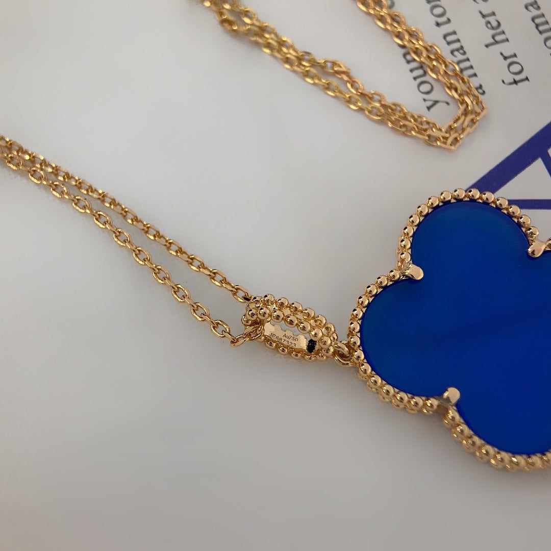 [WZQ]CLOVER 25MM NECKLACE TURQUOISE ROSE GOLD