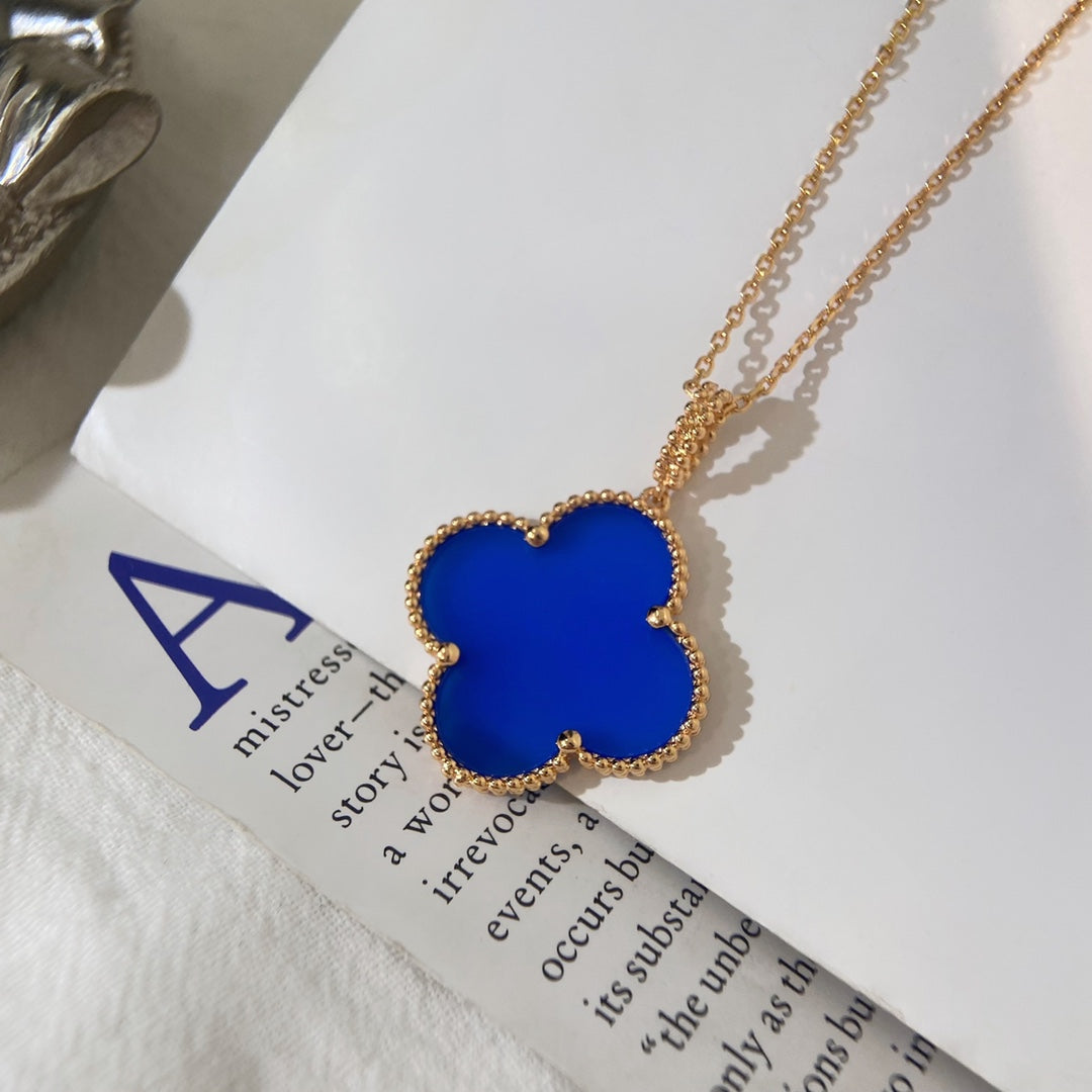 [WZQ]CLOVER 25MM NECKLACE TURQUOISE ROSE GOLD
