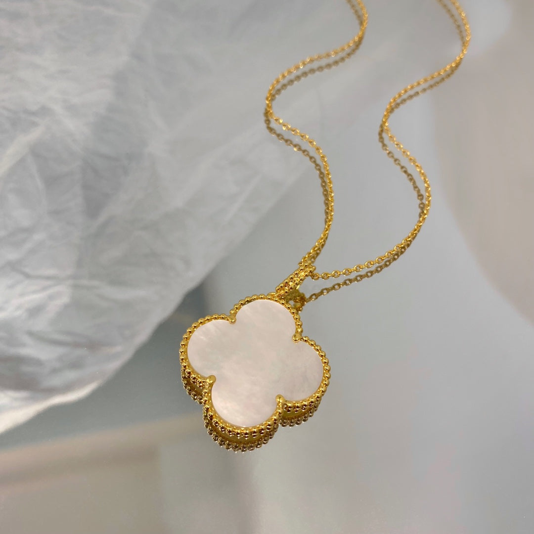 [WZQ]CLOVER 25MM MOP LARGE PENDANT NECKLACE