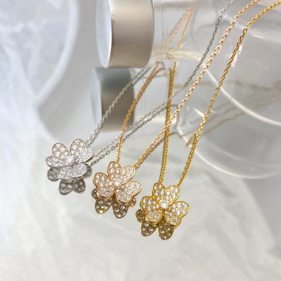 [WZQ]FLOWER DIAMOND NECKLACE