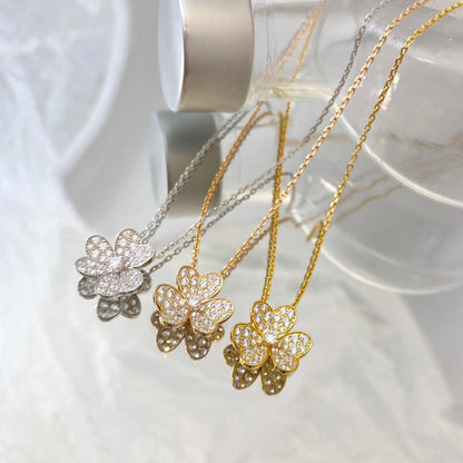 [WZQ]FLOWER DIAMOND NECKLACE