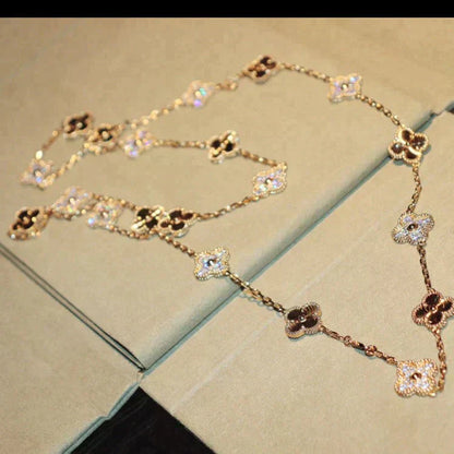 [WZQ]CLOVER 20 MOTIFS LASER DIAMOND NECKLACE
